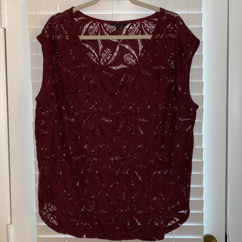 Burgundy eyelet top